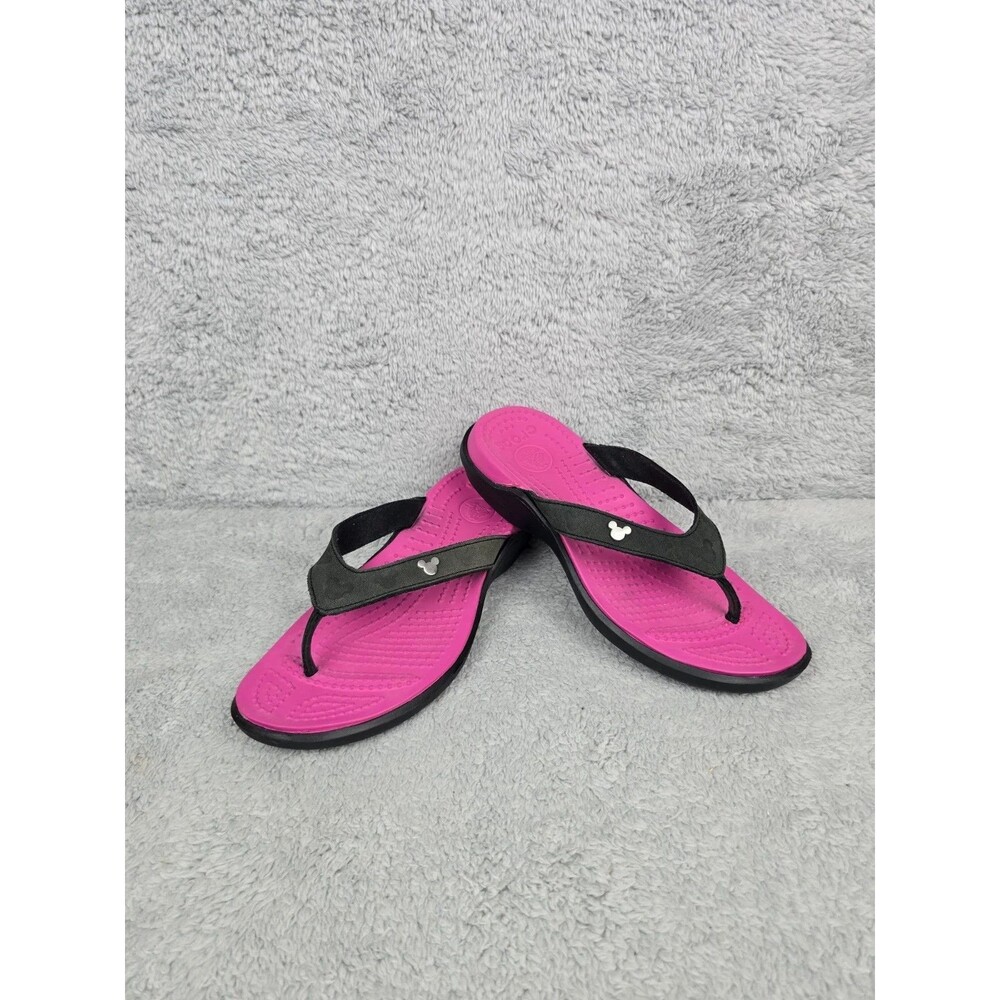 Disney Mickey Mouse Crocs Sandals Flip Flops Women Size 6 Pink